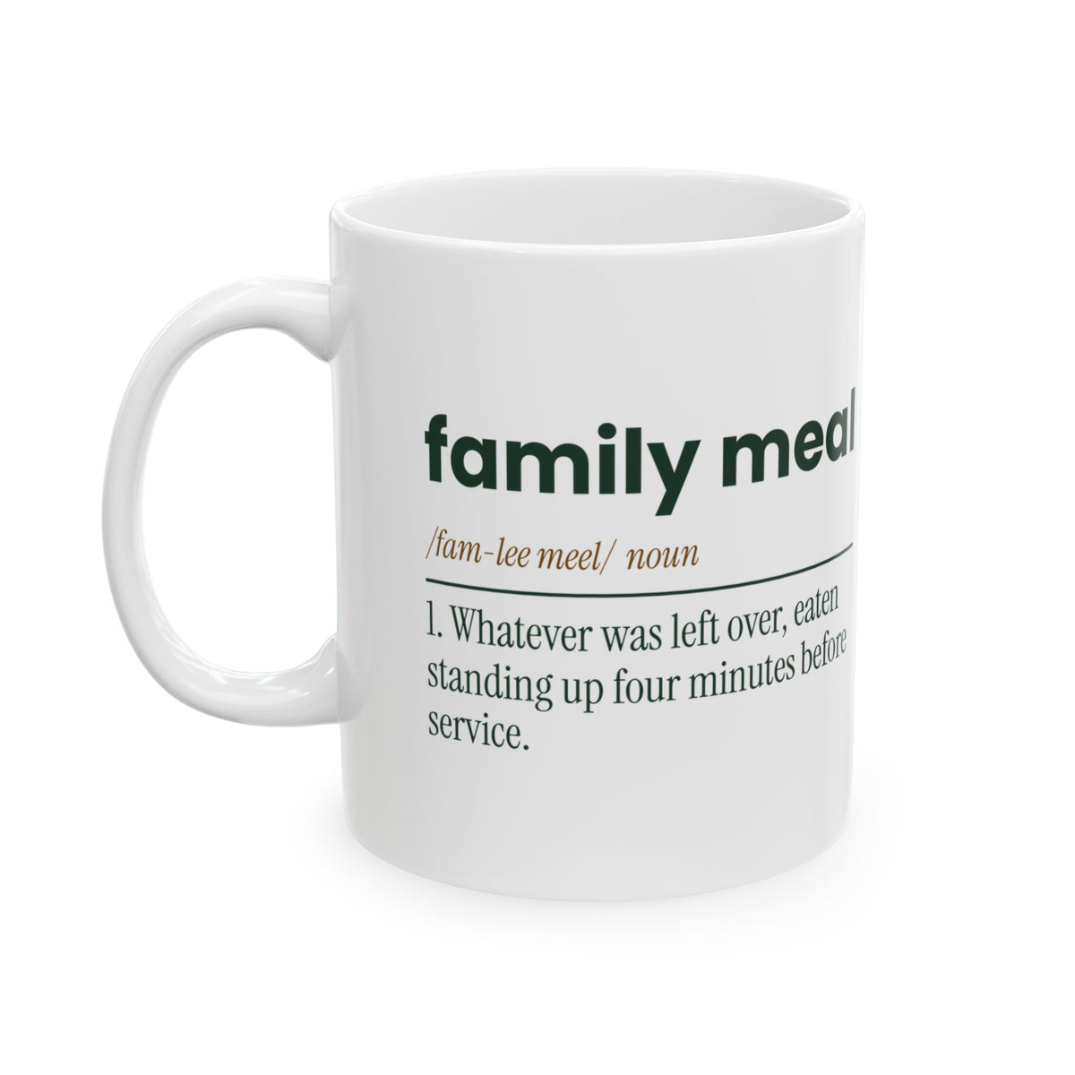 Funny Chef Coffee Mug Family Meal Dictionary Definition For Cooks
