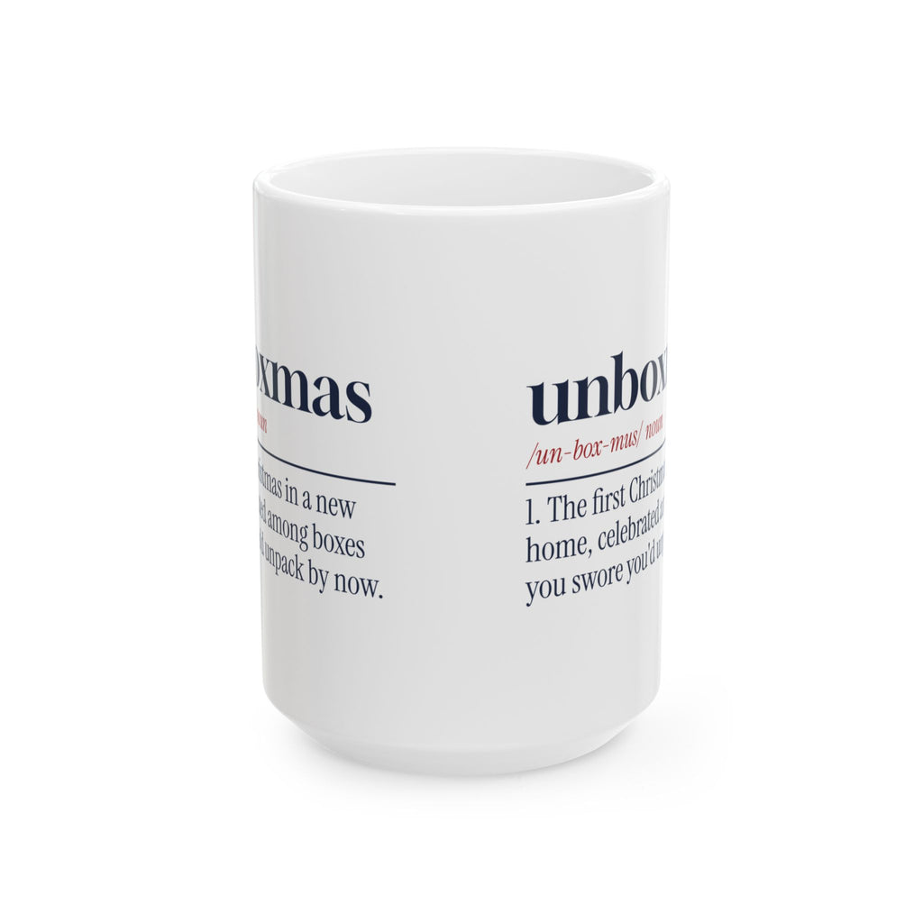 Funny Christmas Coffee Mug Unboxmas Definition For New Homeowners