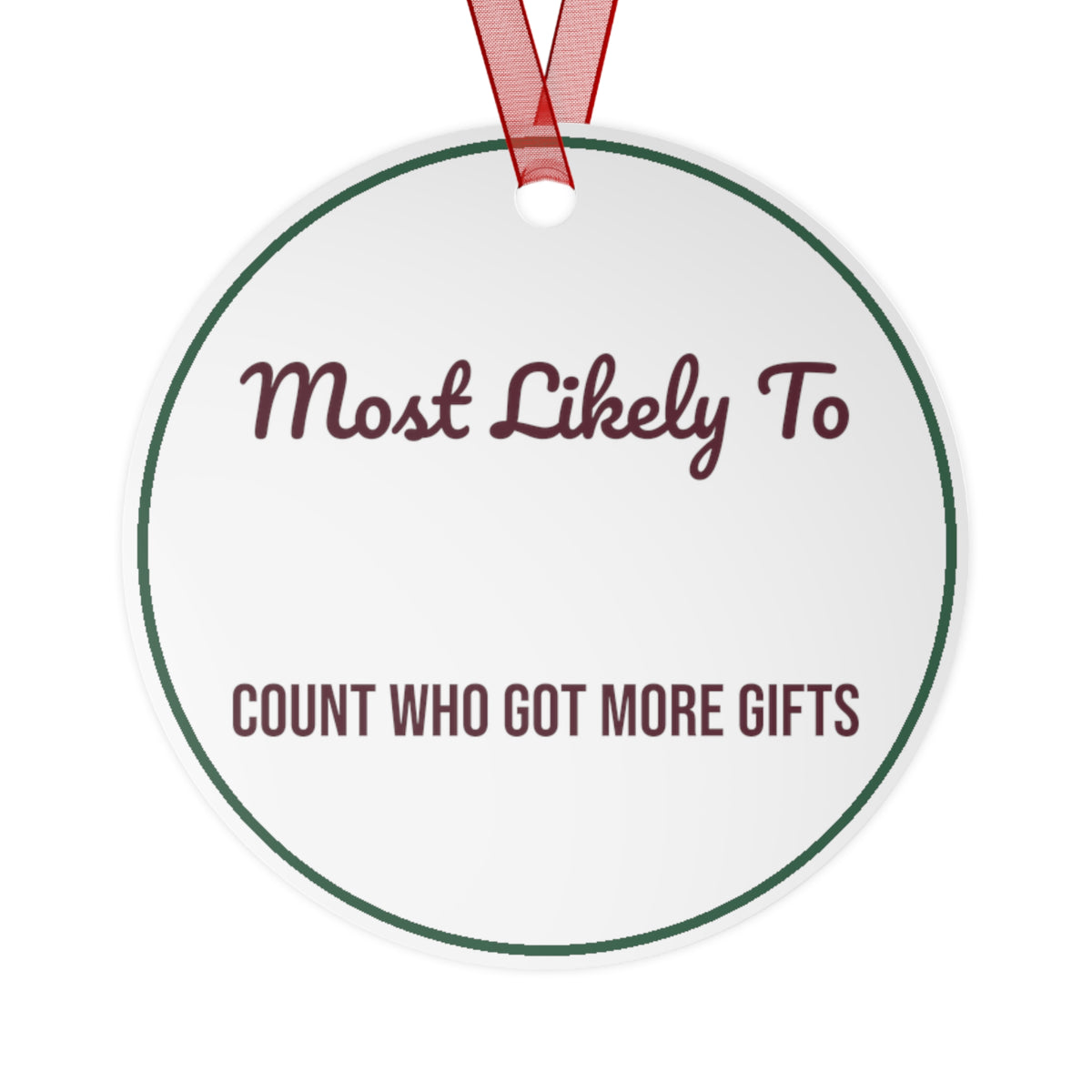 Funny Christmas Ornament Most Likely To Count Who Got More Gifts Family