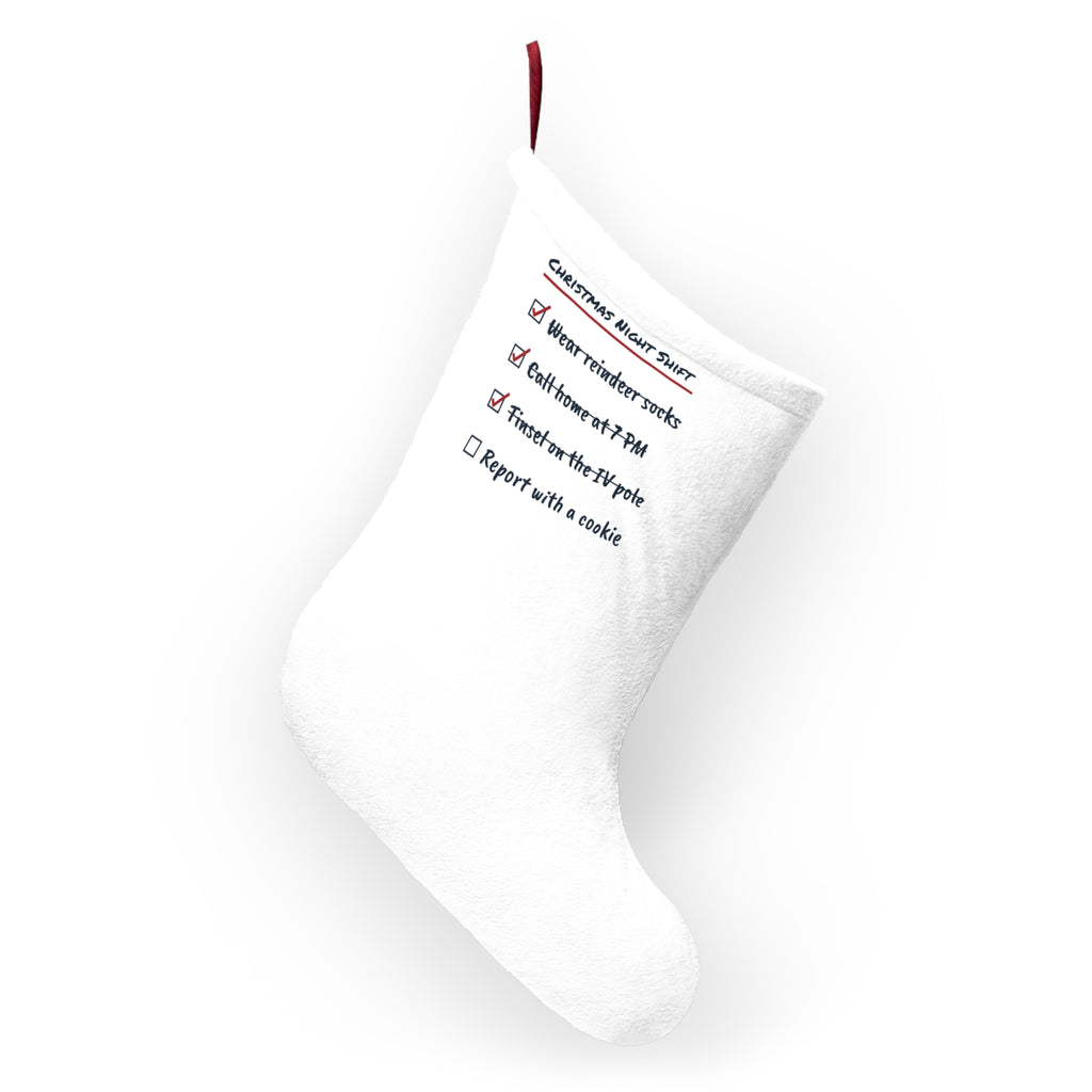 Funny Christmas Nurse Christmas Stocking Christmas Night Shift Checklist