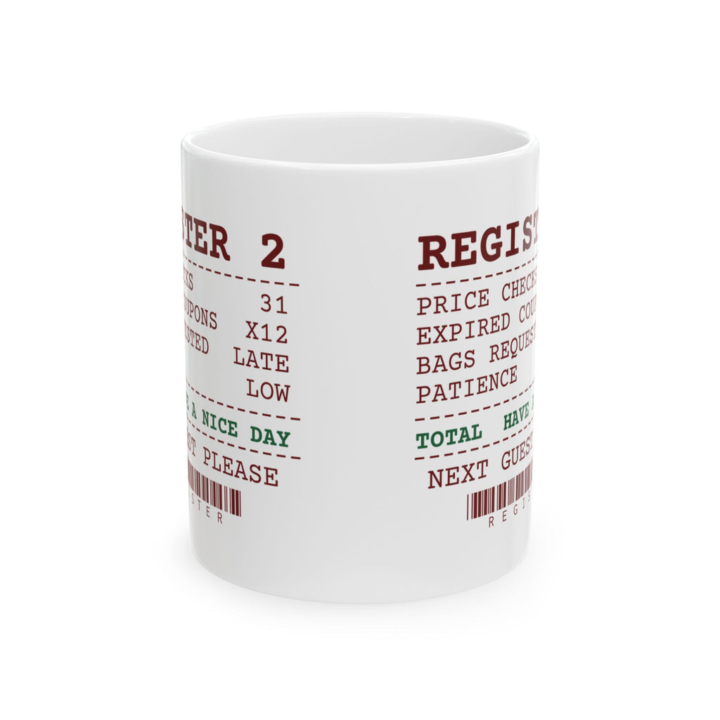 Funny Christmas Retail Coffee Mug Price Checks 31 Register Receipt