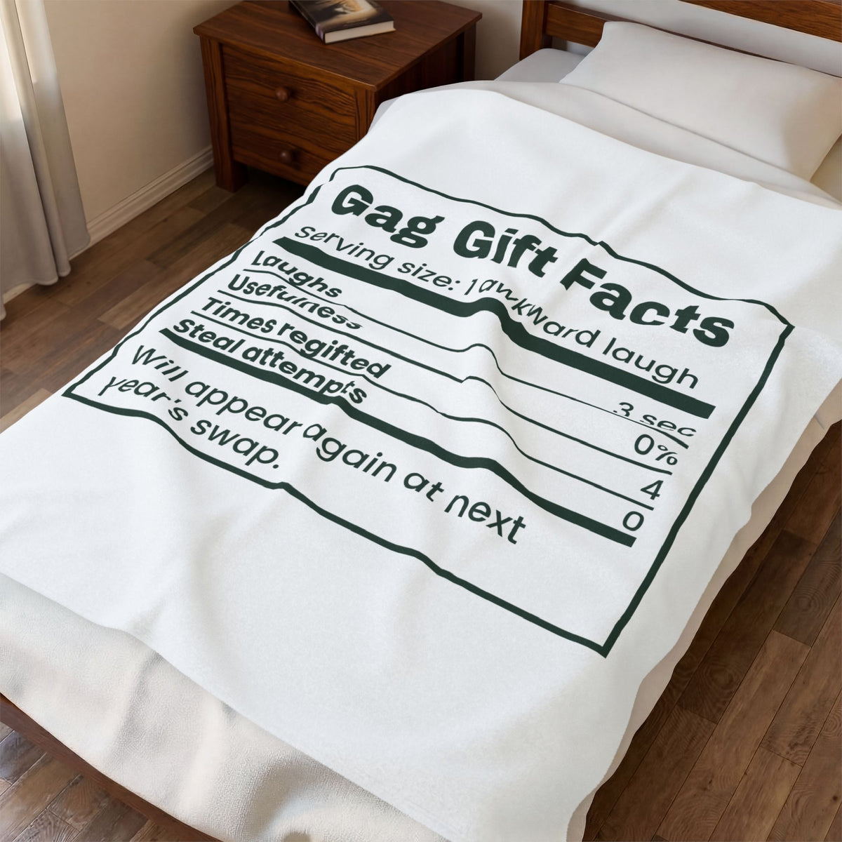 Funny White Elephant Throw Blanket Gag Gift Facts Back Again Next Year