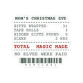 Funny Mom Christmas Sticker Mom's Christmas Eve Receipt