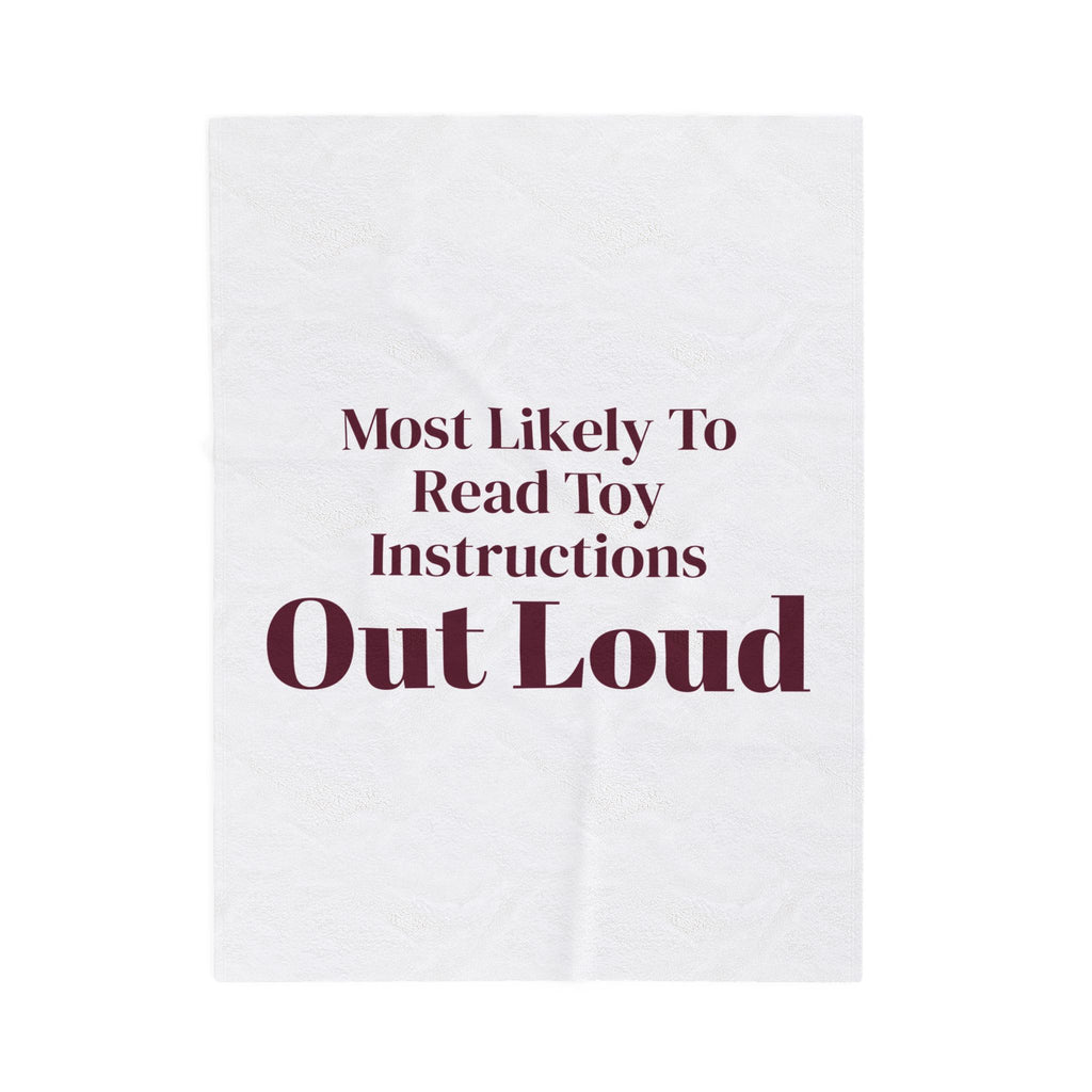 Funny Christmas Throw Blanket Most Likely To Read Toy Instructions Aloud
