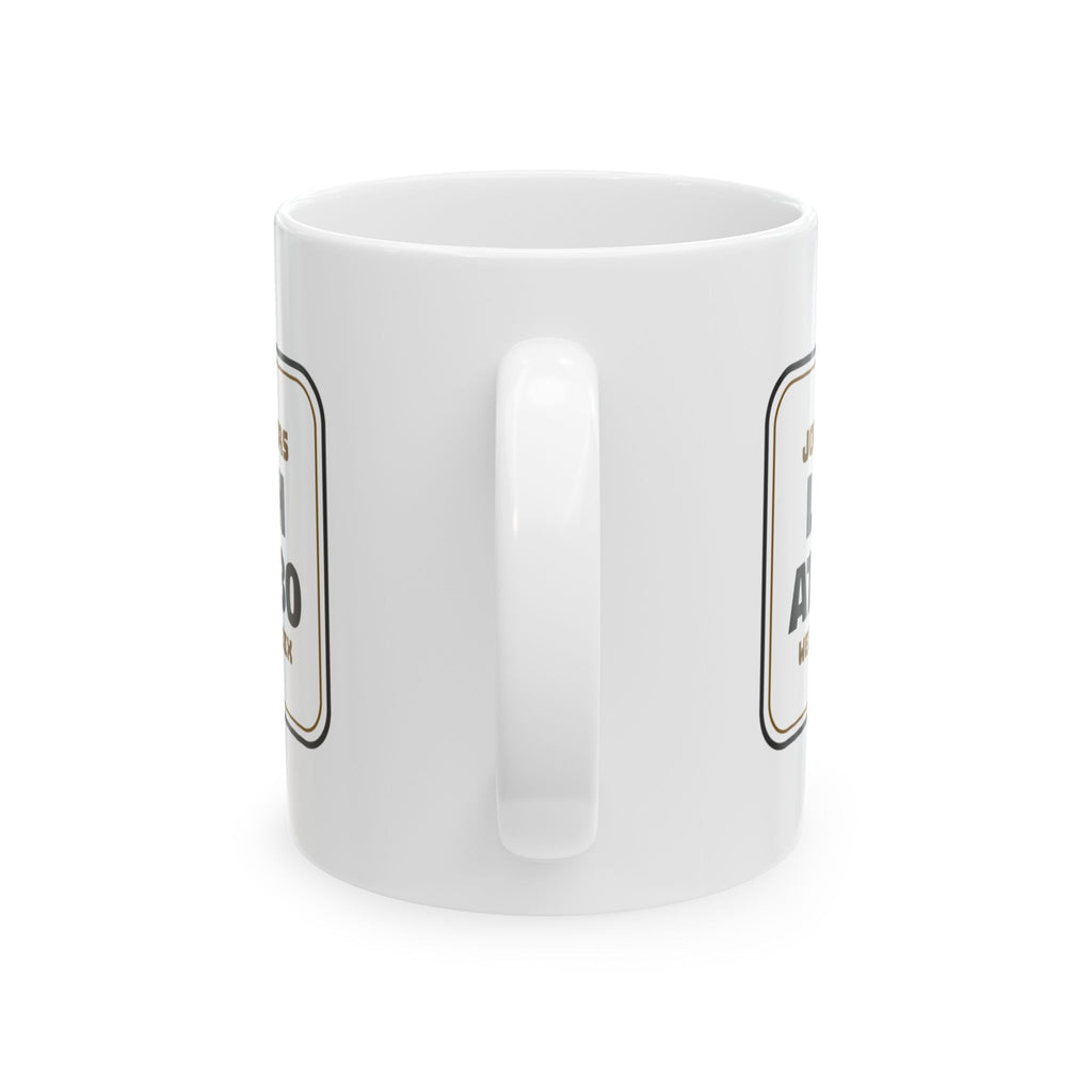 Funny Construction Worker Coffee Mug Lunch At 1030 Jobsite Sign