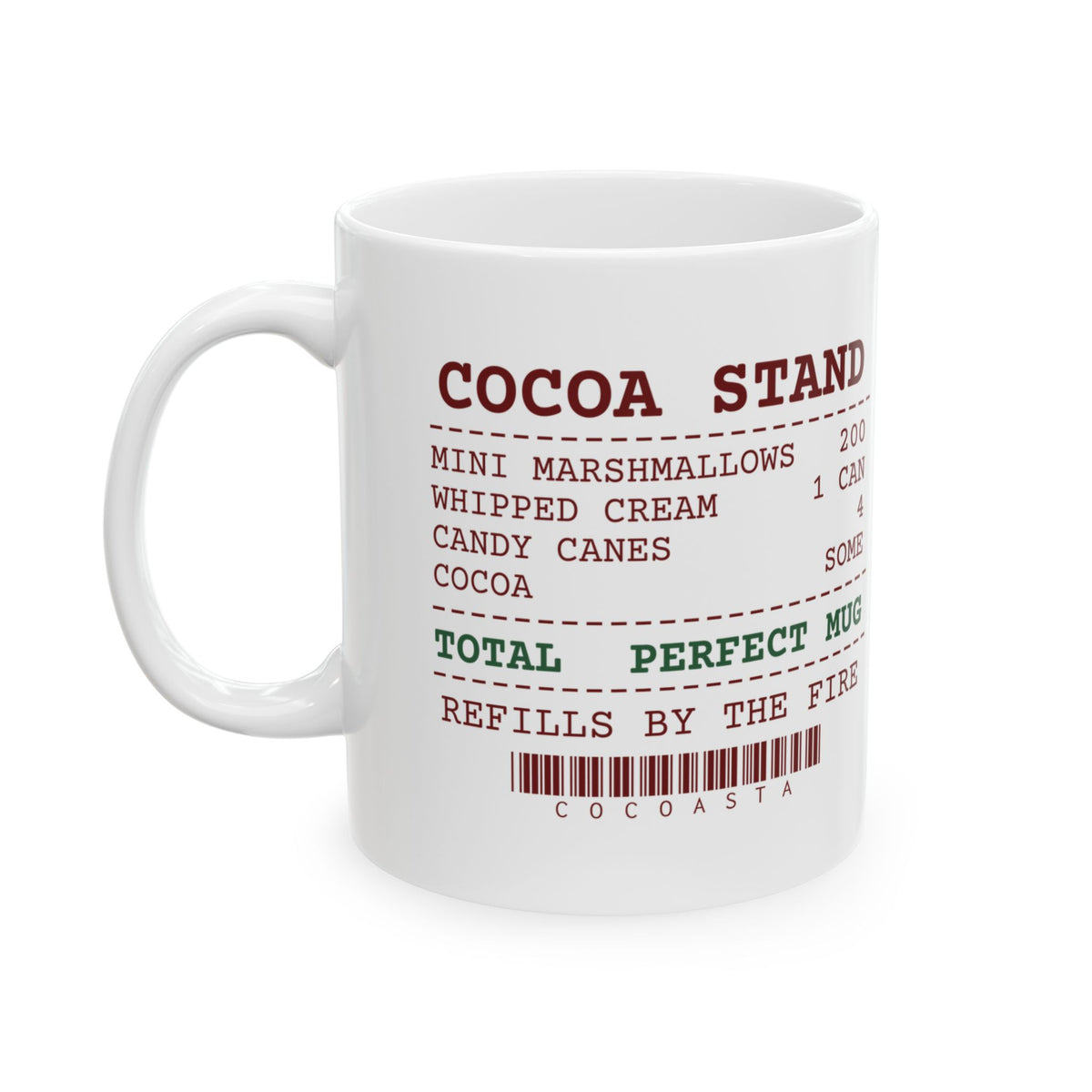 Funny Hot Cocoa Coffee Mug Cocoa Stand Receipt For Marshmallow Fans