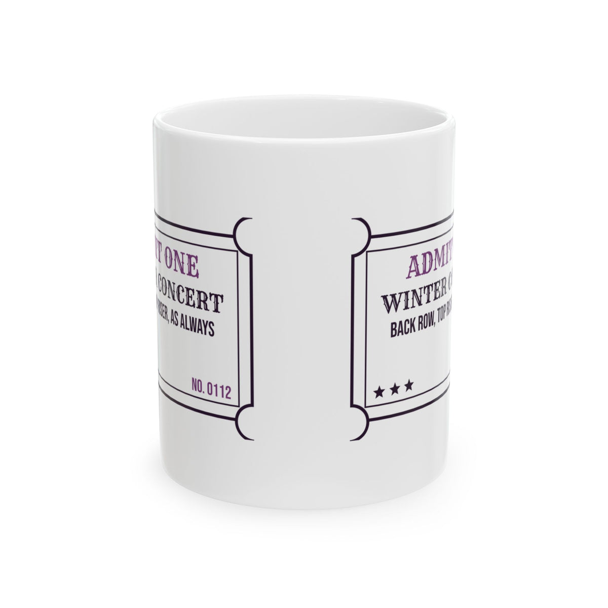 Funny Choir Coffee Mug Back Row Top Riser Concert Ticket