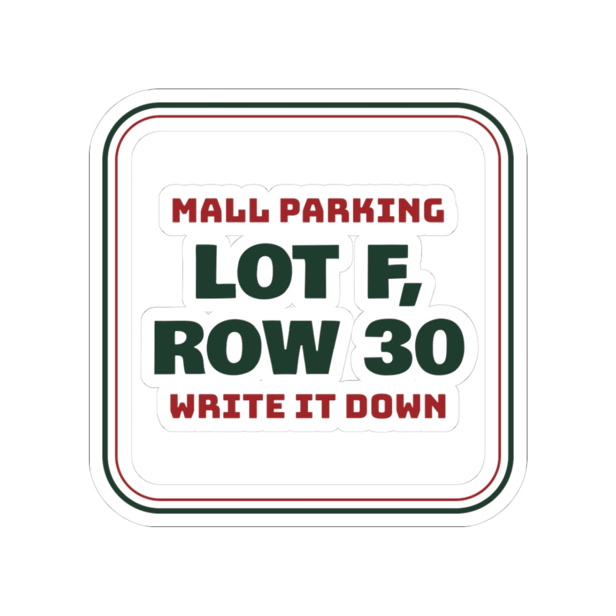 Funny Christmas Shopping Sticker Lot F Row 30 Write It Down