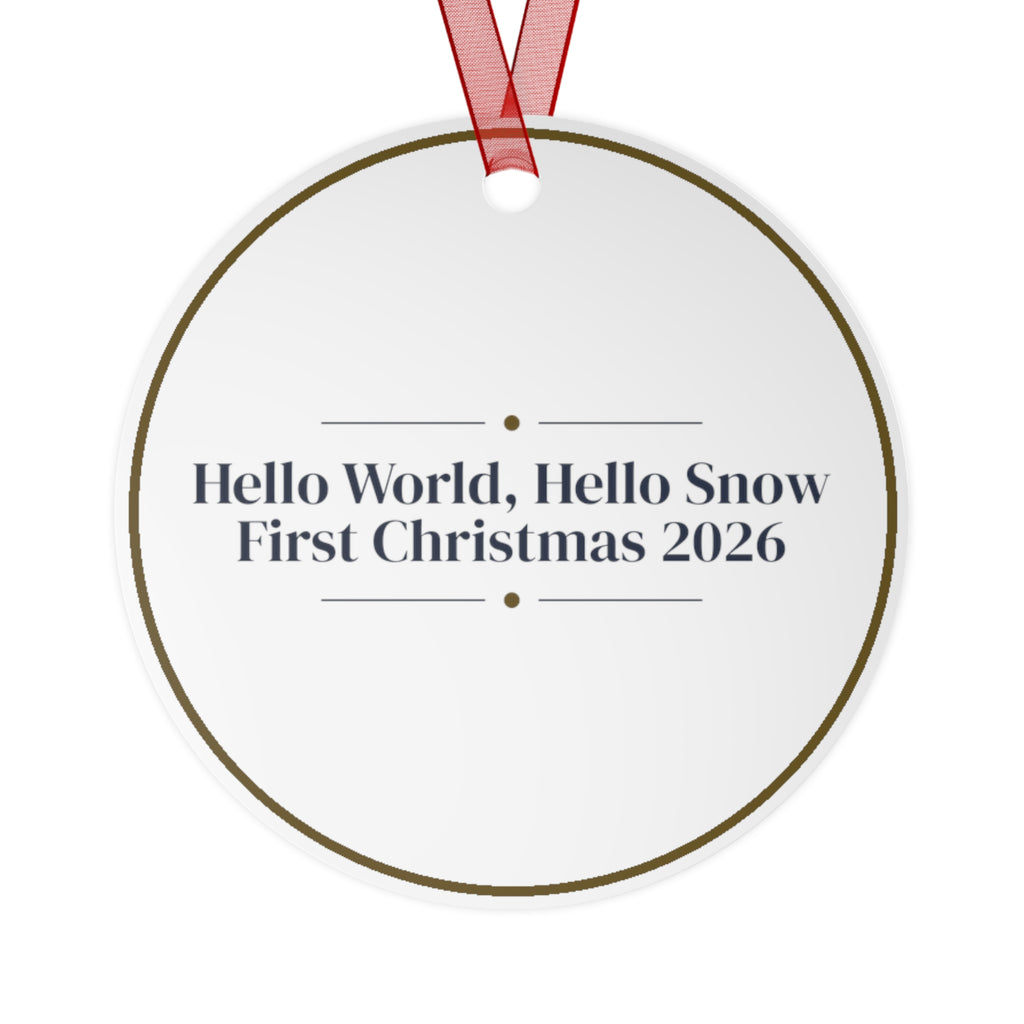 Babys First Christmas Ornament 2026 Hello World Hello Snow