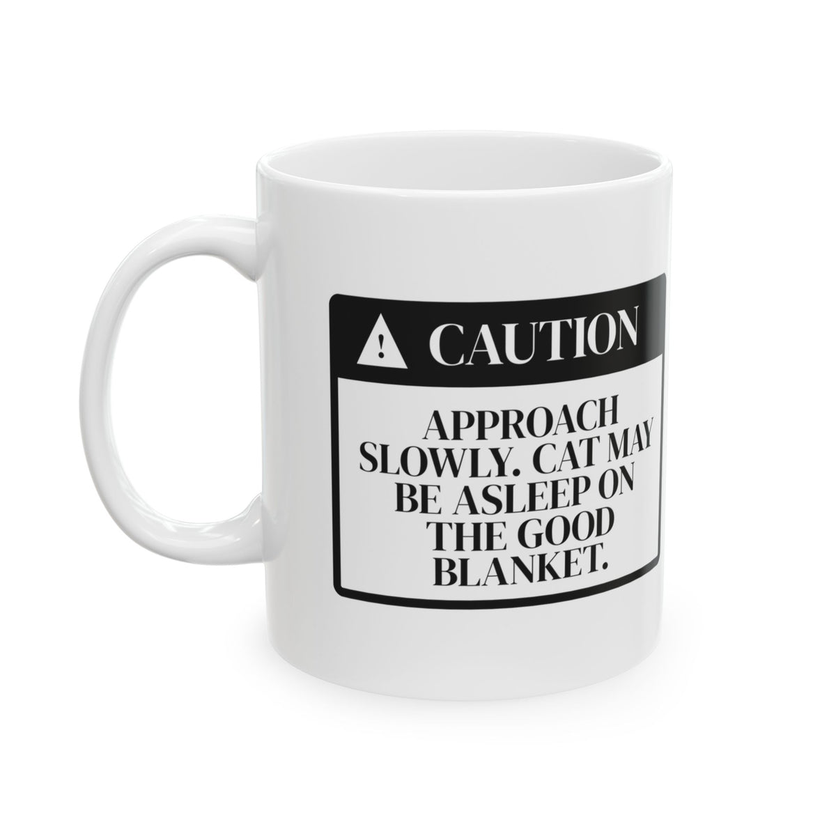 Caution Cat Asleep Coffee Mug For Cat Lovers