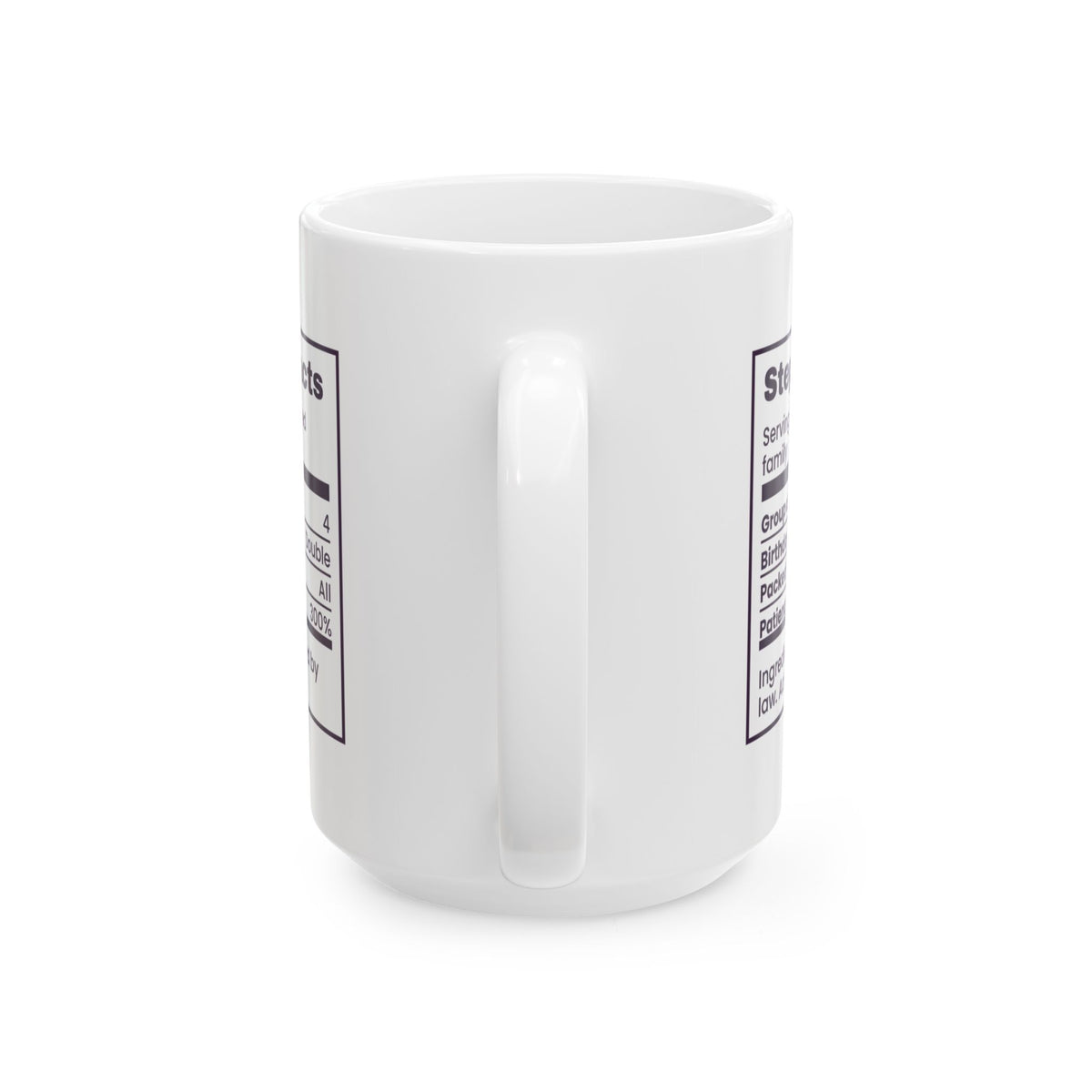 Funny Bonus Mom Coffee Mug Stepmom Facts Nutrition Label For Stepmothers