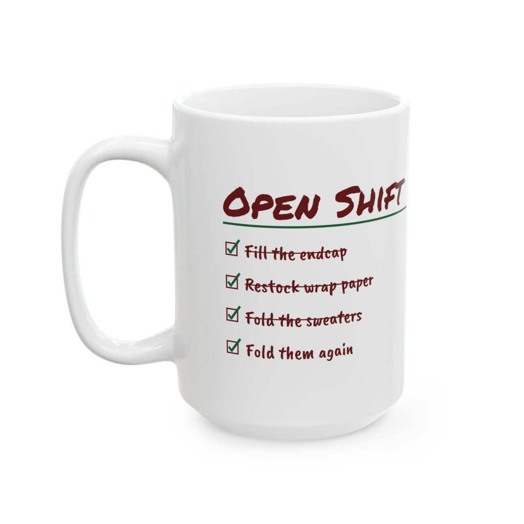 Funny Christmas Retail Coffee Mug Fold The Sweaters Fold Them Again