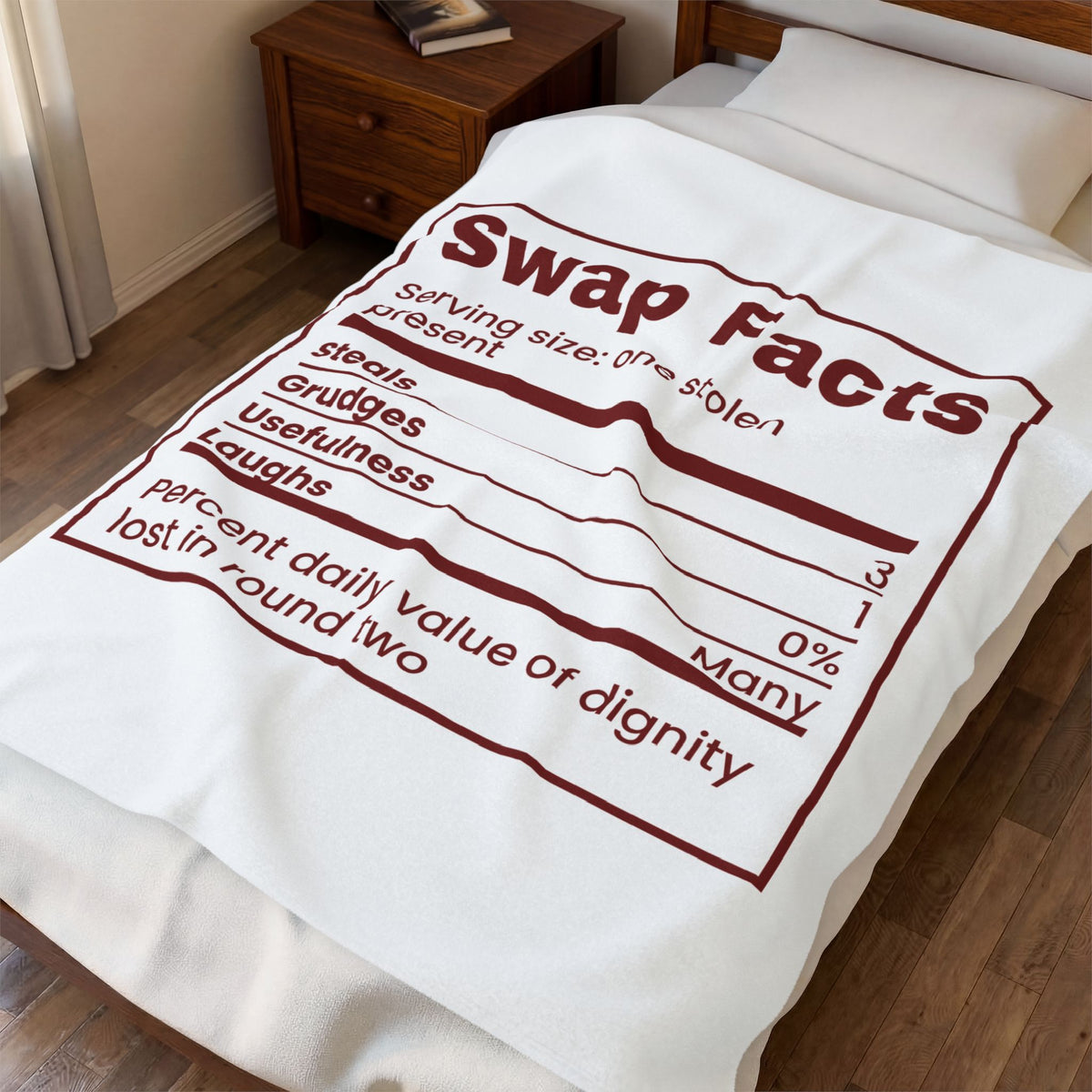 Funny White Elephant Throw Blanket Swap Facts Usefulness 0 Percent
