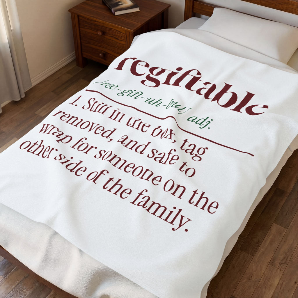 Funny Christmas Throw Blanket Regiftable Definition Still In The Box