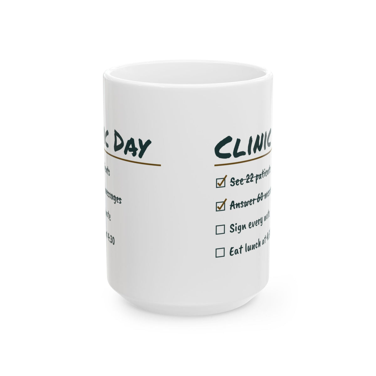 Funny Nurse Practitioner Coffee Mug Clinic Day Checklist For NPs