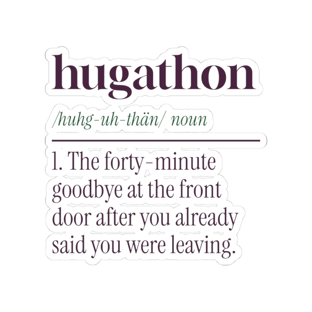 Funny Christmas Sticker Hugathon Definition Forty Minute Goodbye