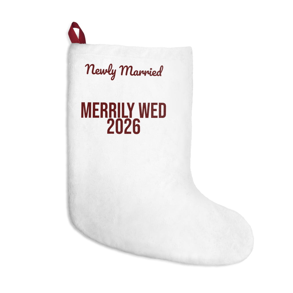 Newlywed Christmas Stocking Newly Married Merrily Wed 2026