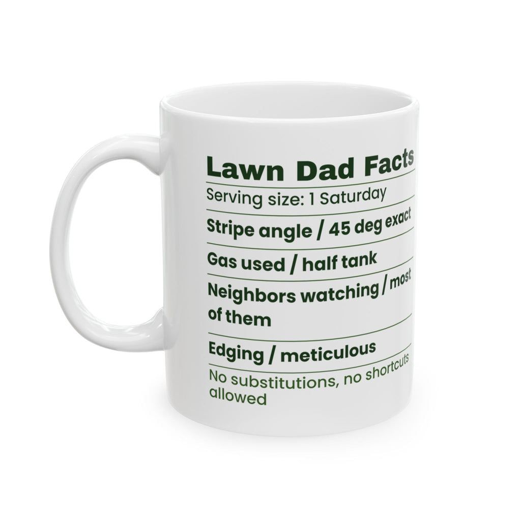 Funny Lawn Dad Coffee Mug Lawn Dad Facts Label For Dad
