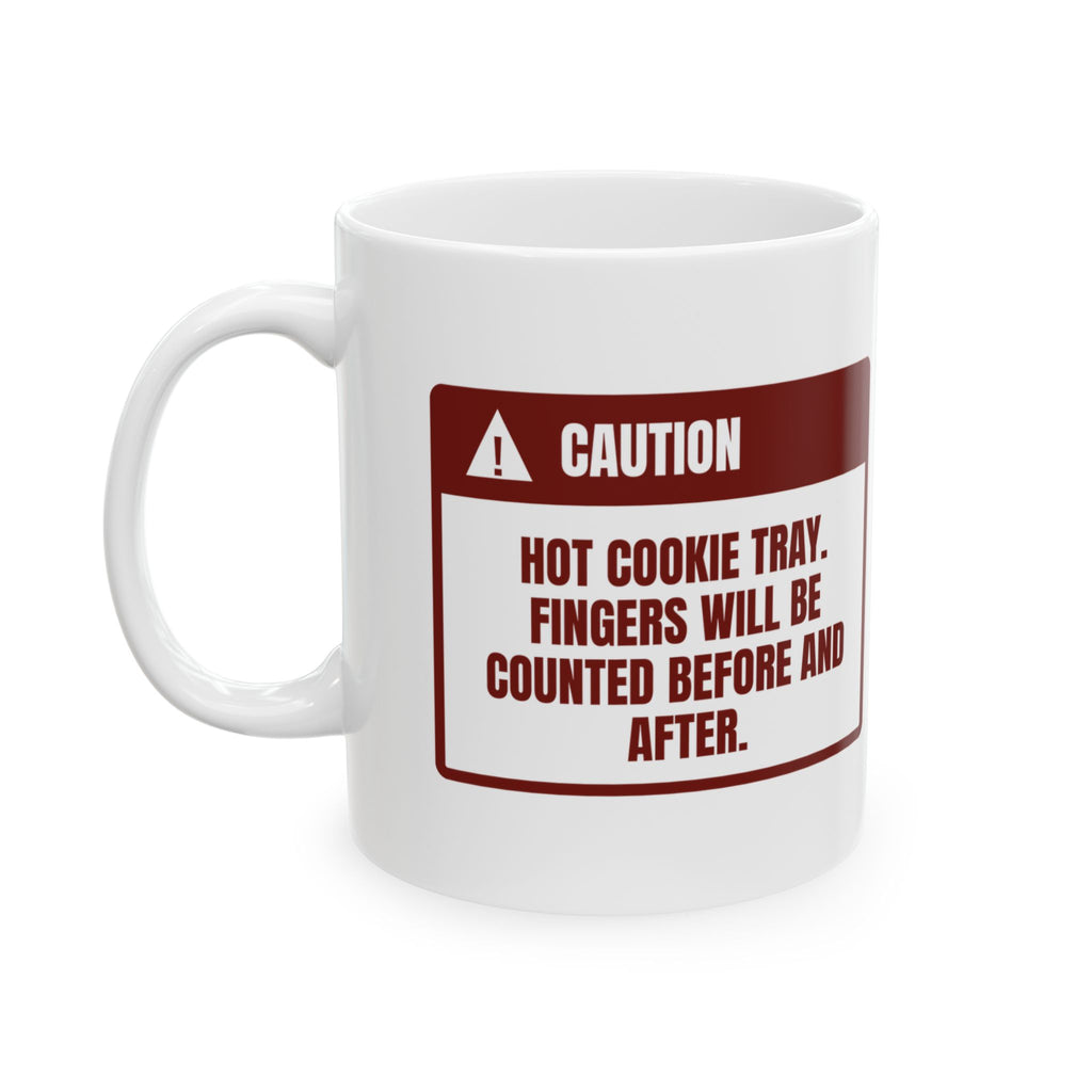 Funny Christmas Baking Coffee Mug Hot Cookie Tray Fingers Counted