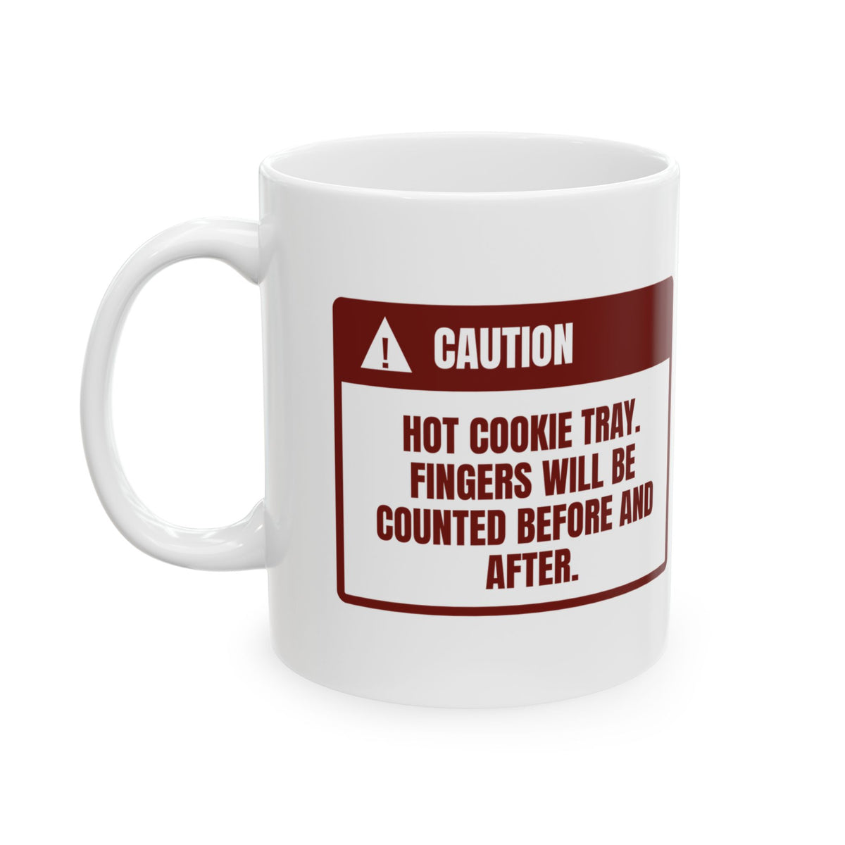 Funny Christmas Baking Coffee Mug Hot Cookie Tray Fingers Counted