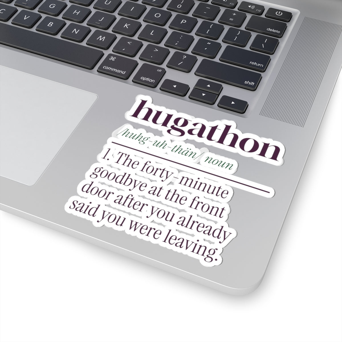 Funny Christmas Sticker Hugathon Definition Forty Minute Goodbye