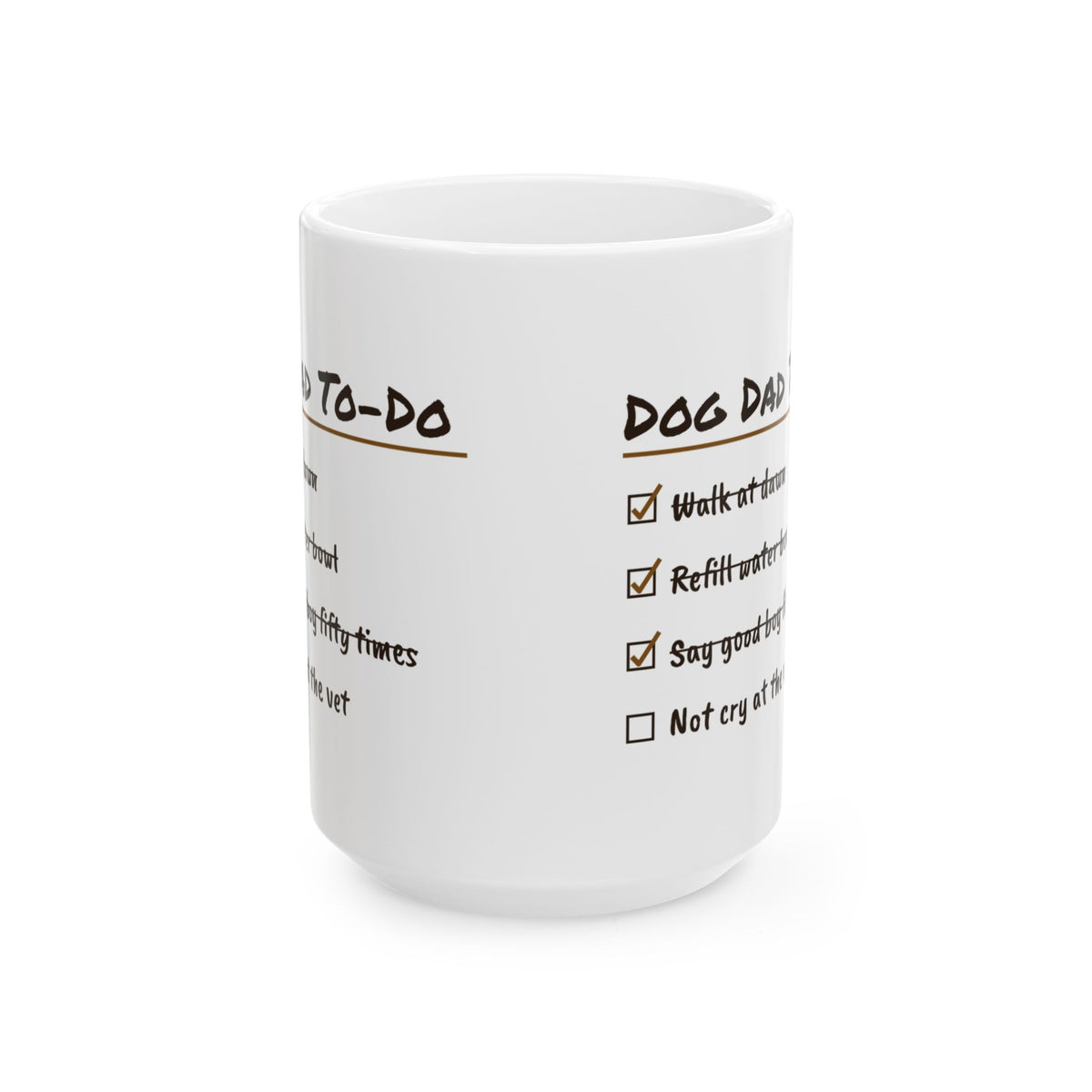 Funny Dog Dad Coffee Mug Checklist To-Do For Dog Dads