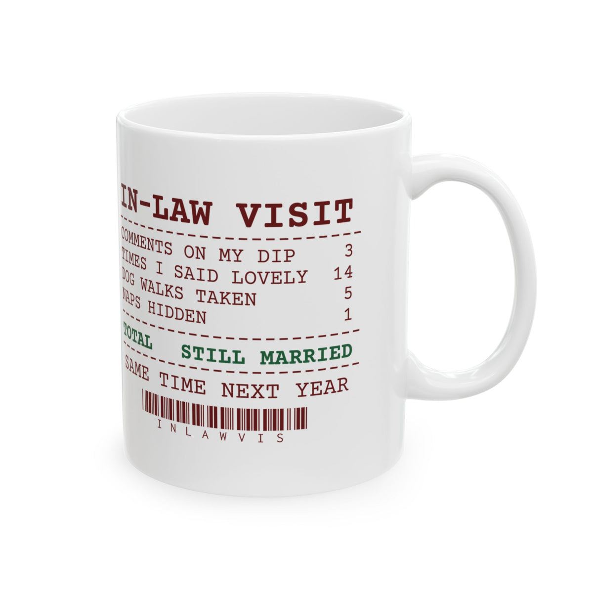 Funny Christmas In-Laws Coffee Mug Times I Said Lovely 14 Receipt