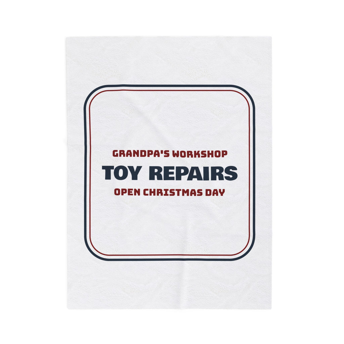 Funny Grandpa Christmas Throw Blanket Grandpa's Workshop Toy Repairs Daily