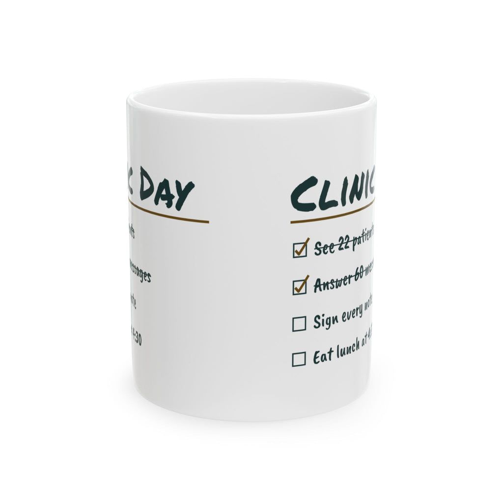 Funny Nurse Practitioner Coffee Mug Clinic Day Checklist For NPs