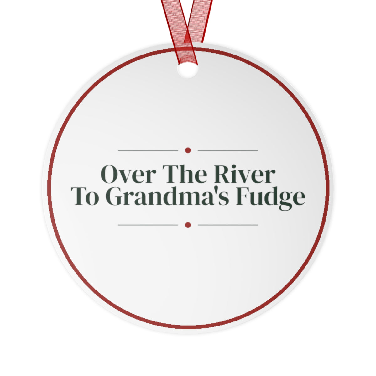 Funny Christmas Ornament Over The River To Grandma's Fudge