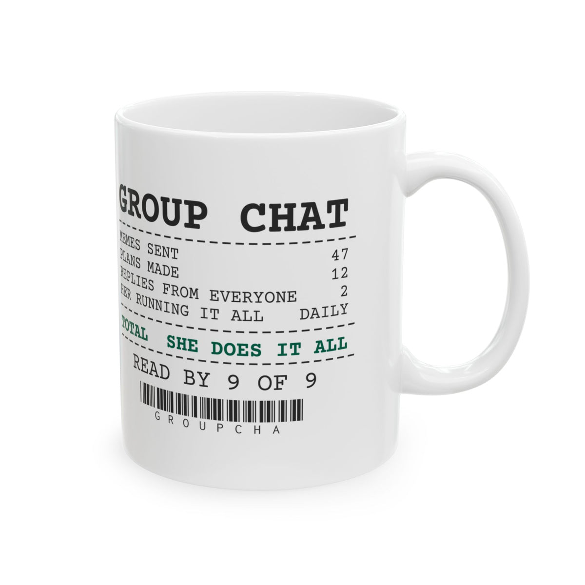 Group Chat Coffee Mug She Does It All