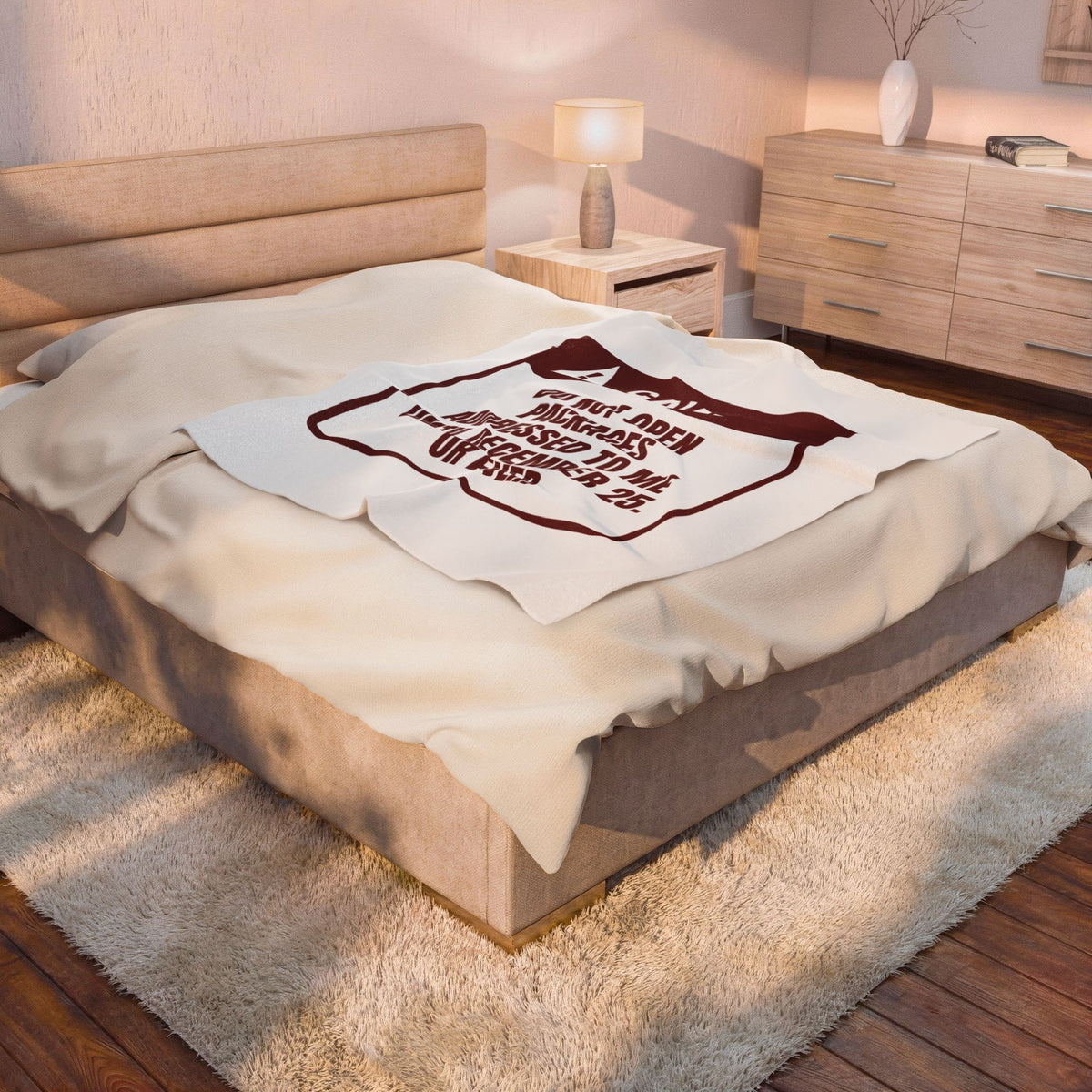 Funny Christmas Shopping Throw Blanket Do Not Open My Packages Warning