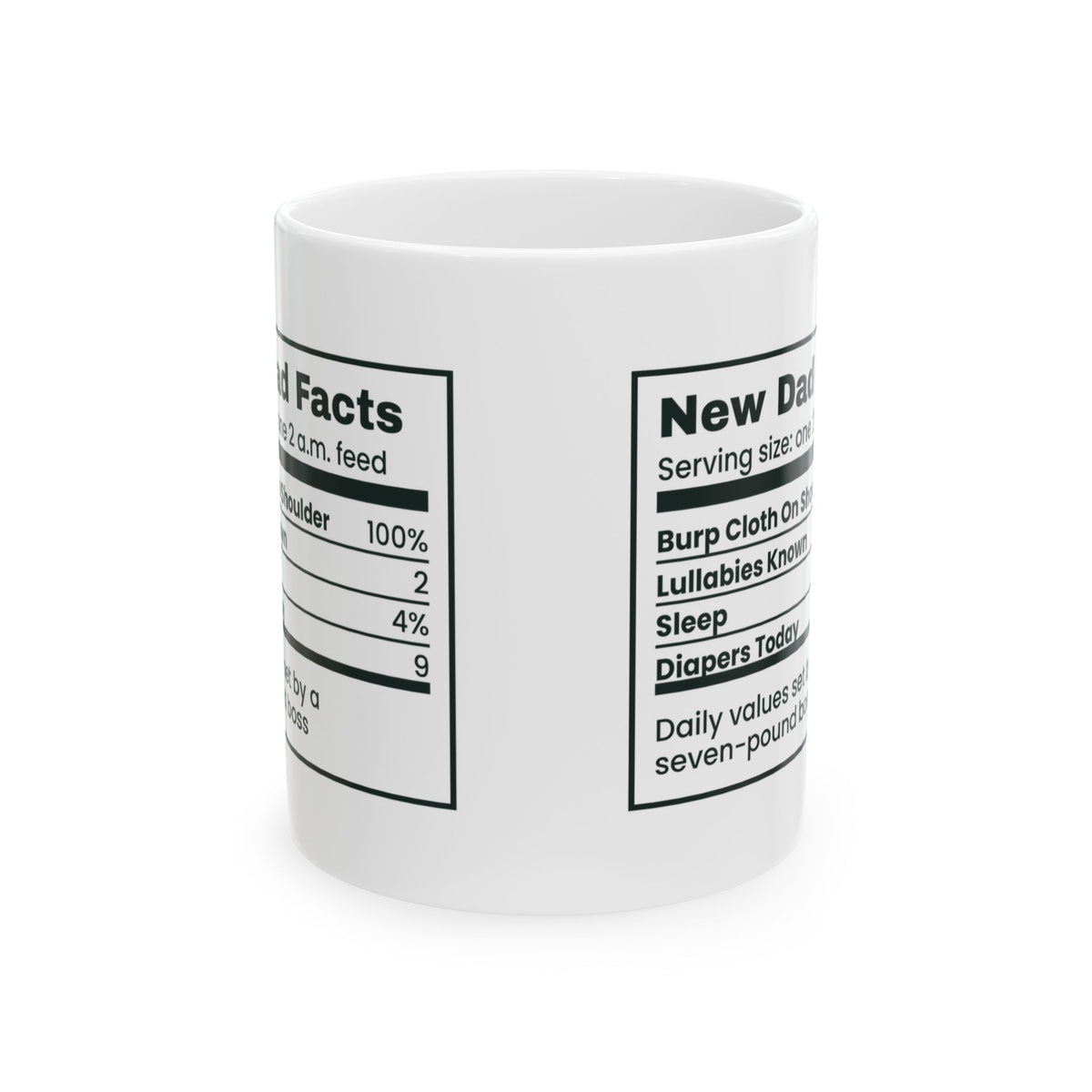 Funny New Dad Mug New Dad Facts Burp Cloth Nutrition Label For New Dads
