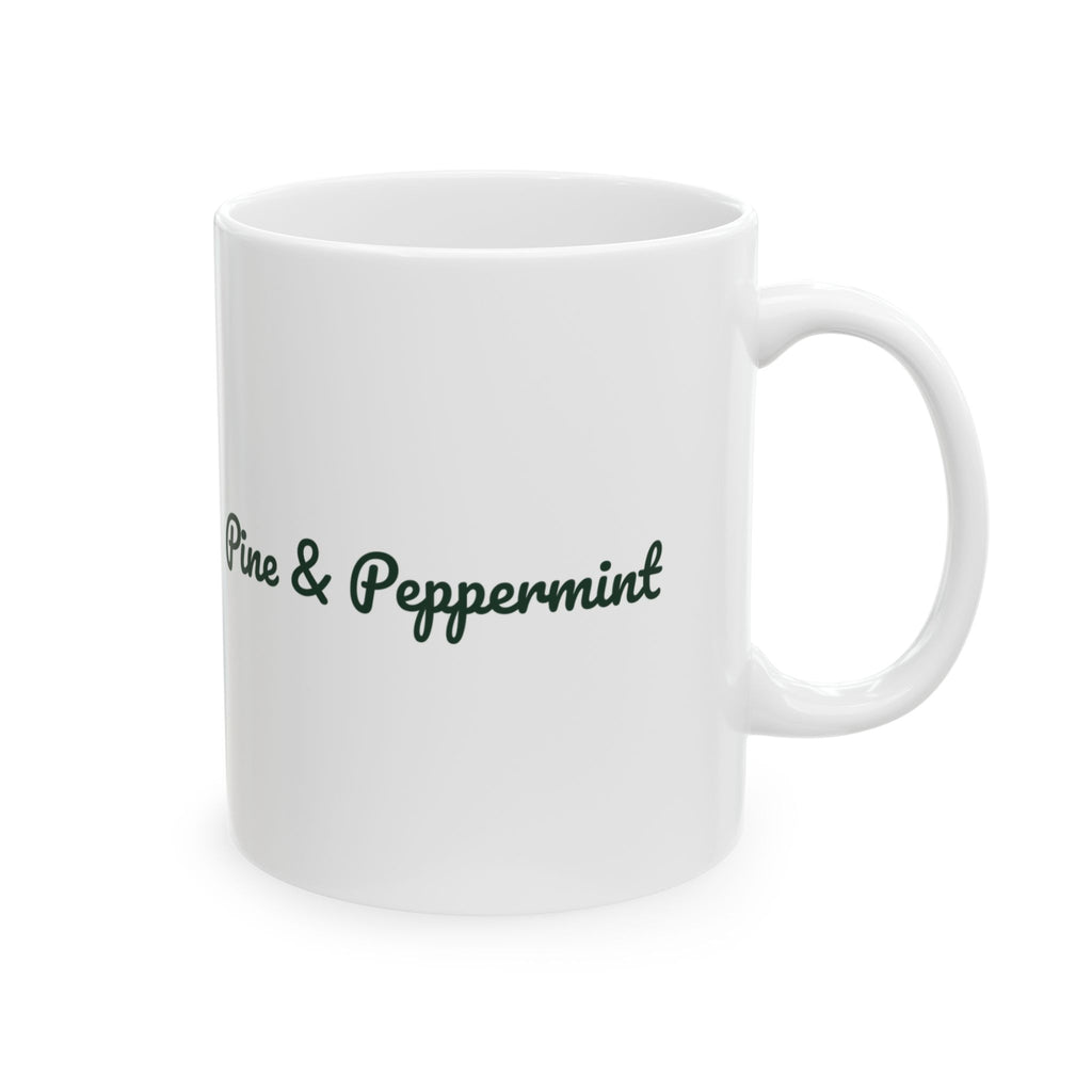 Christmas Coffee Mug Pine And Peppermint Cozy Winter Mug