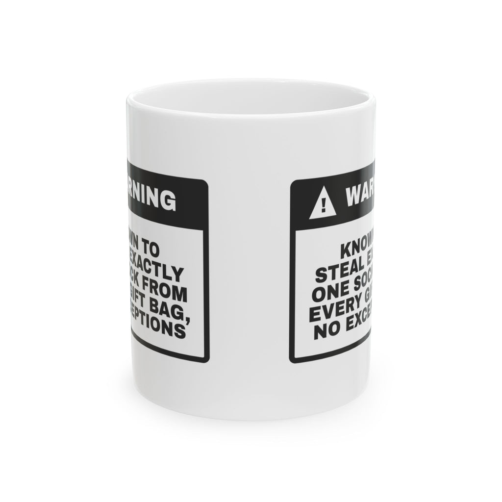 Funny Dog Valentine Coffee Mug Sock Thief Warning For Dog Owners