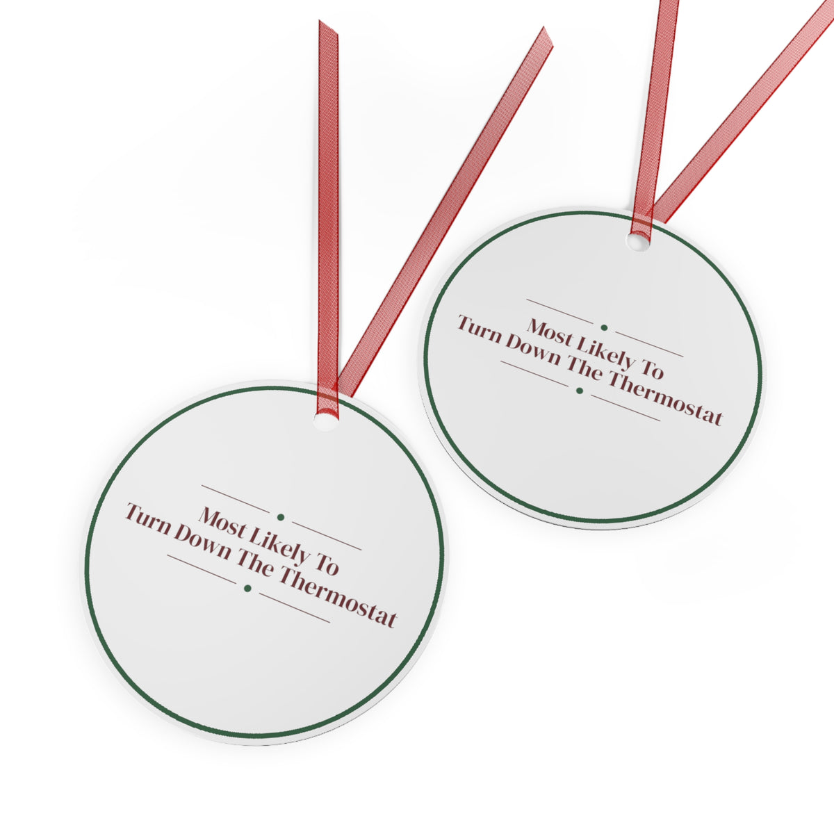 Funny Christmas Ornament Most Likely To Turn Down The Thermostat Family