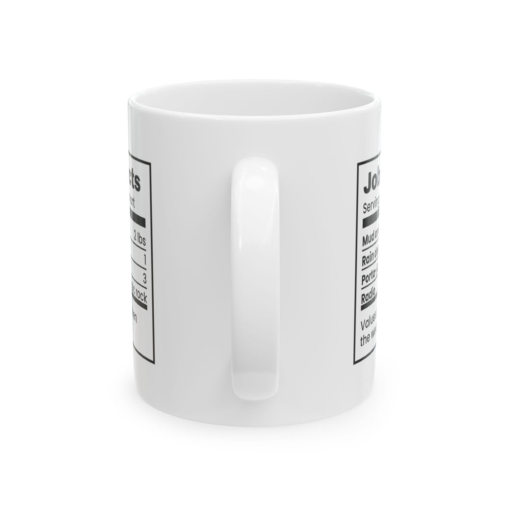 Construction Mug Jobsite Facts Nutrition Label