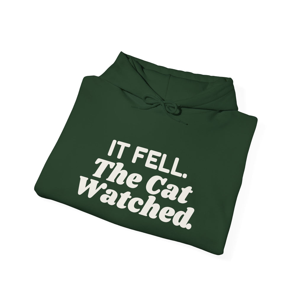 Funny Christmas Cat Hoodie It Fell The Cat Watched
