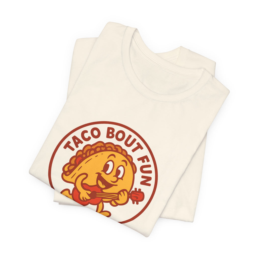 Taco Bout Fun Funny Retro Taco Pun Shirt