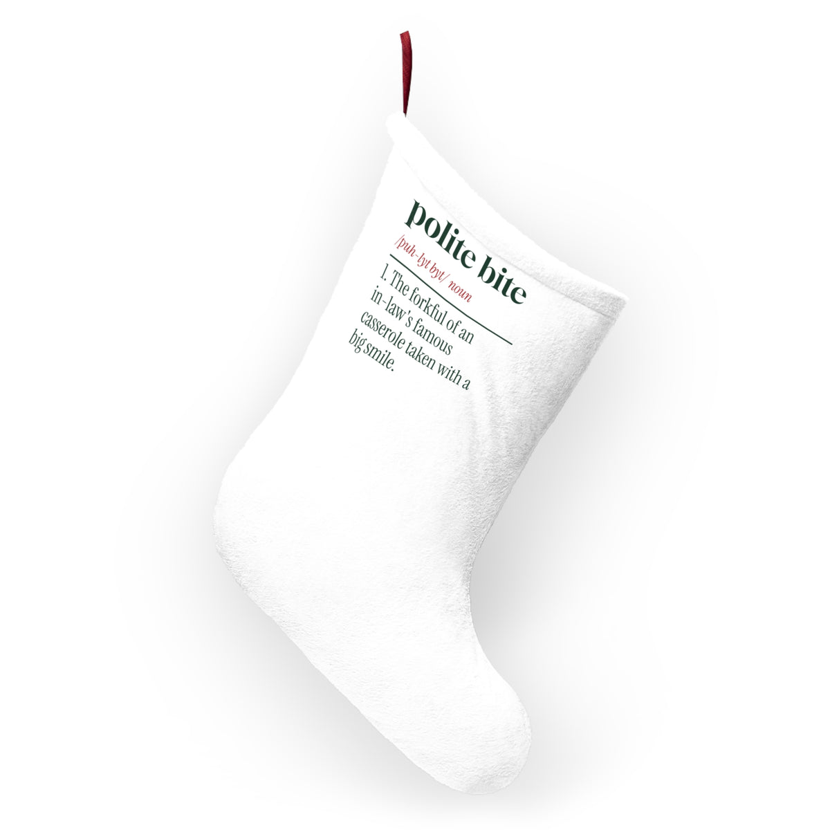 Funny In-Laws Christmas Stocking Polite Bite Dictionary