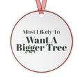 Funny Christmas Ornament Most Likely To Want A Bigger Tree