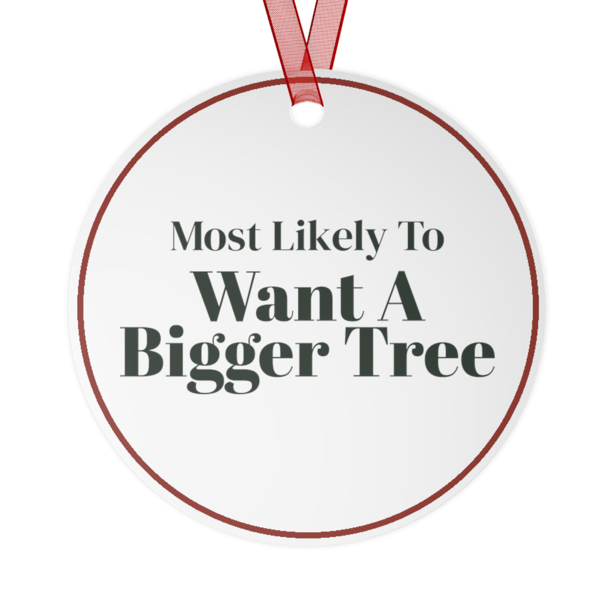 Funny Christmas Ornament Most Likely To Want A Bigger Tree