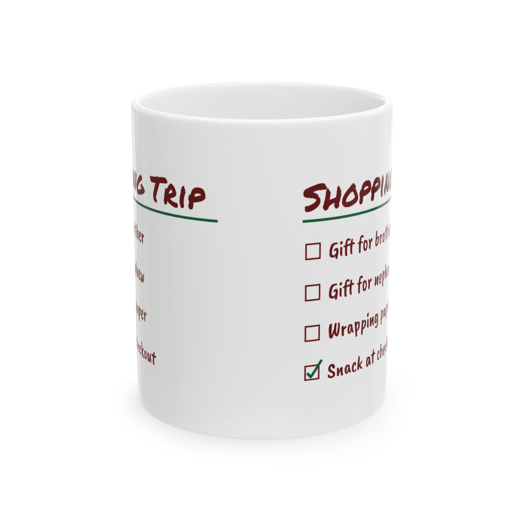 Funny Christmas Shopping Coffee Mug Gifts Bought Zero Checklist