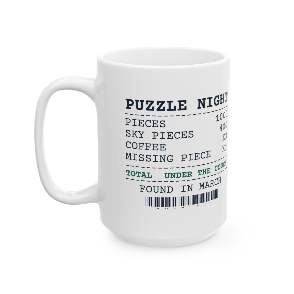 Funny Jigsaw Puzzle Coffee Mug Missing Piece Under The Couch