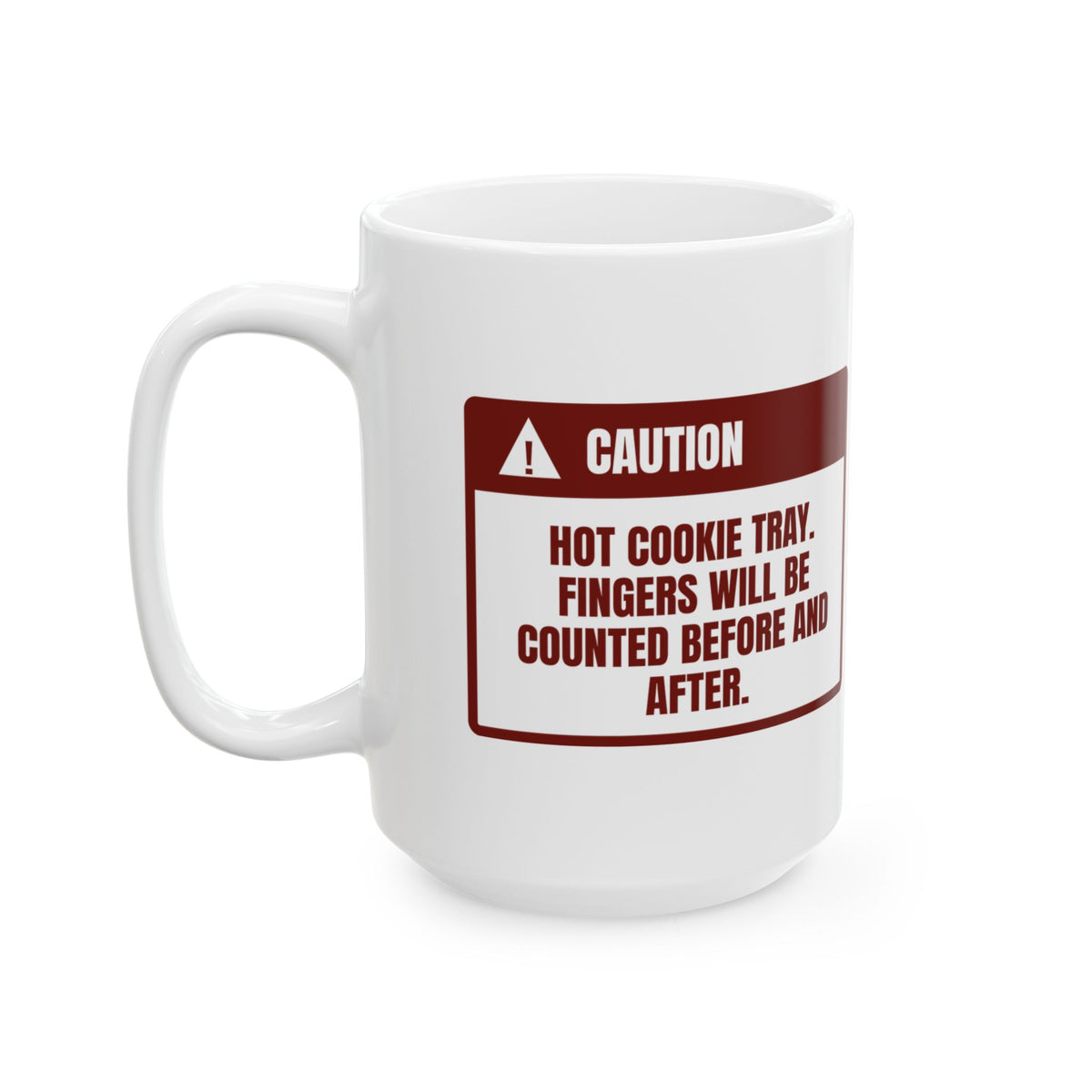 Funny Christmas Baking Coffee Mug Hot Cookie Tray Fingers Counted
