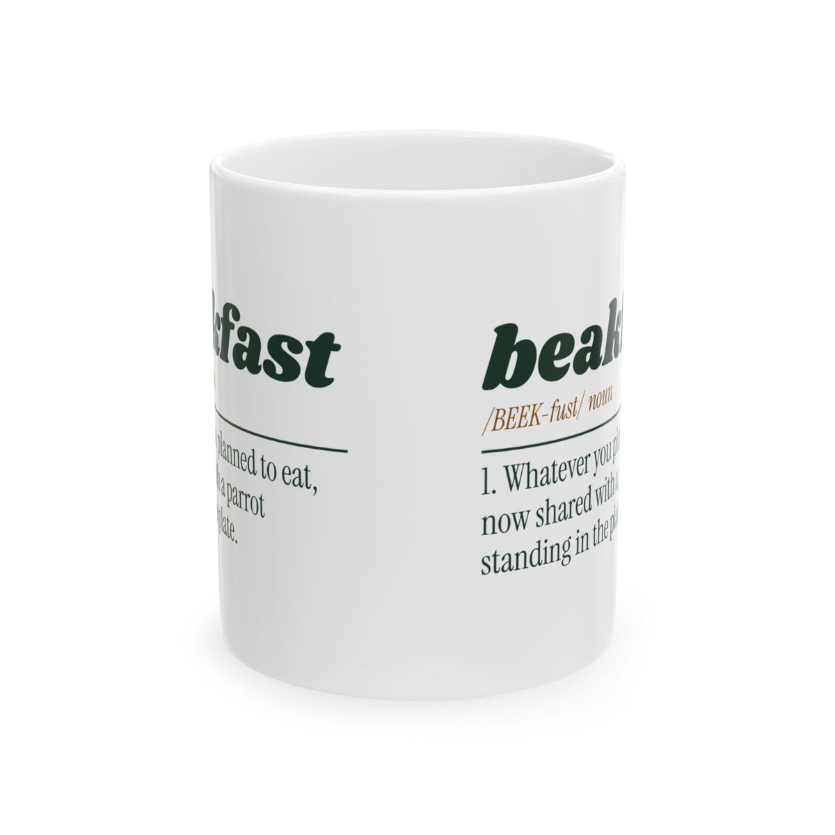 Funny Parrot Owner Coffee Mug Beakfast Definition For Bird Lovers