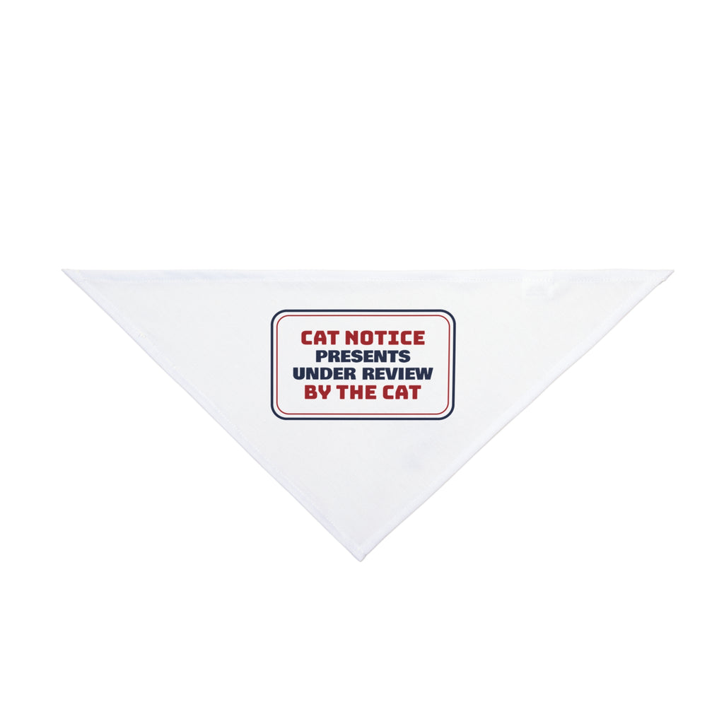 Funny Christmas Dog Bandana Presents Under Review By The Cat Sign