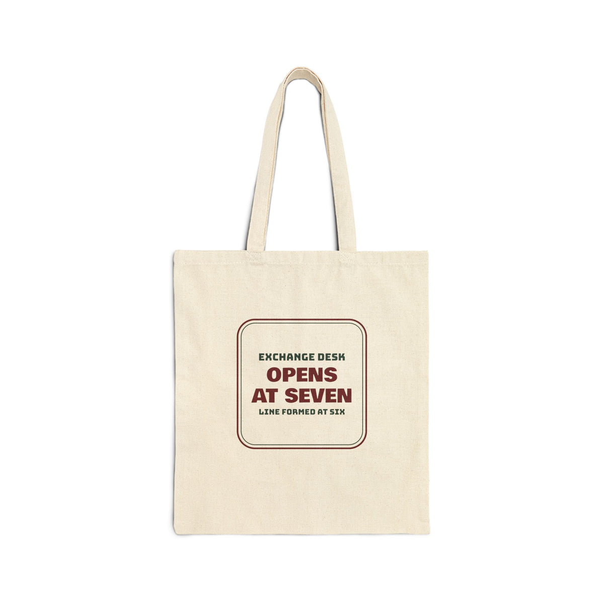 Funny Retail Christmas Tote Bag Exchange Desk Opens At Seven