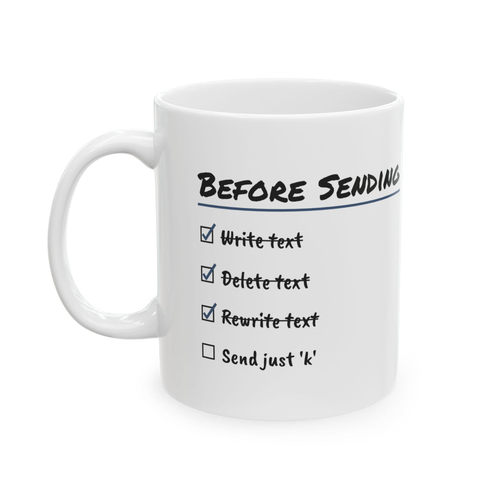 Overthinker Coffee Mug Before Sending Checklist
