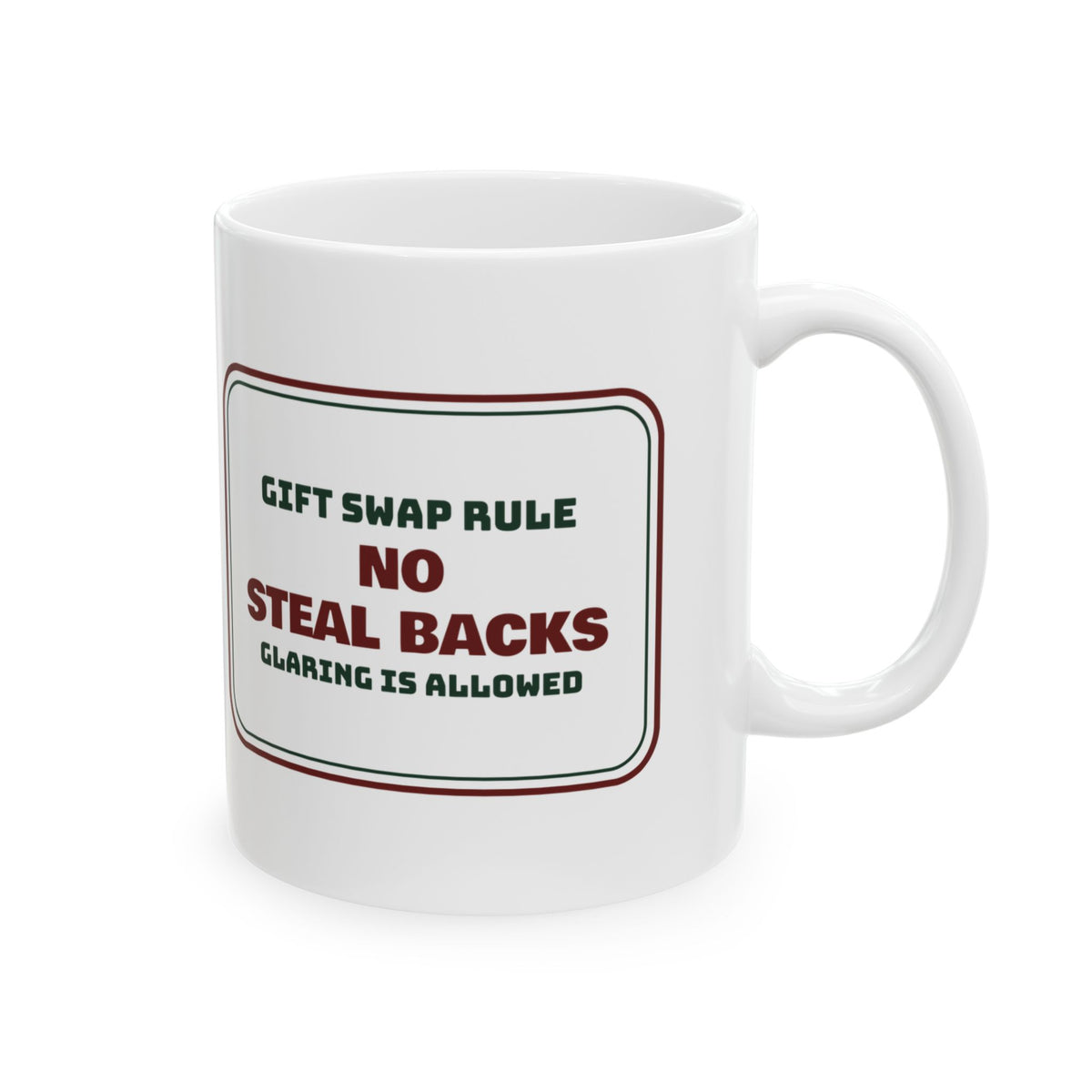 Funny White Elephant Coffee Mug No Steal Backs Glaring Is Allowed